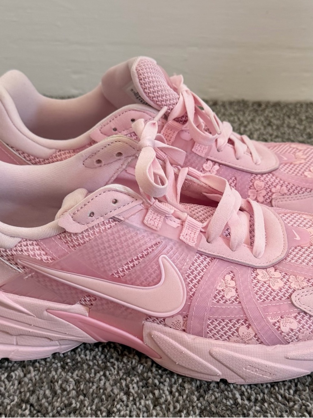 Nike Women's Pink Floral-Trim Athletic Sneakers - Picture 3 of 5